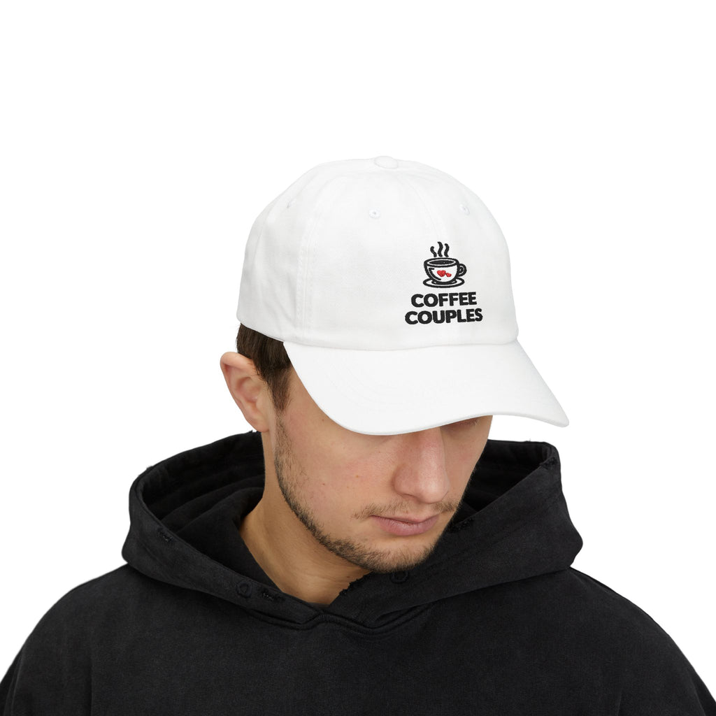 Coffee Couples Dad Cap – Embroidered Coffee Cup Hat for Couples, Cute Matching Gift
