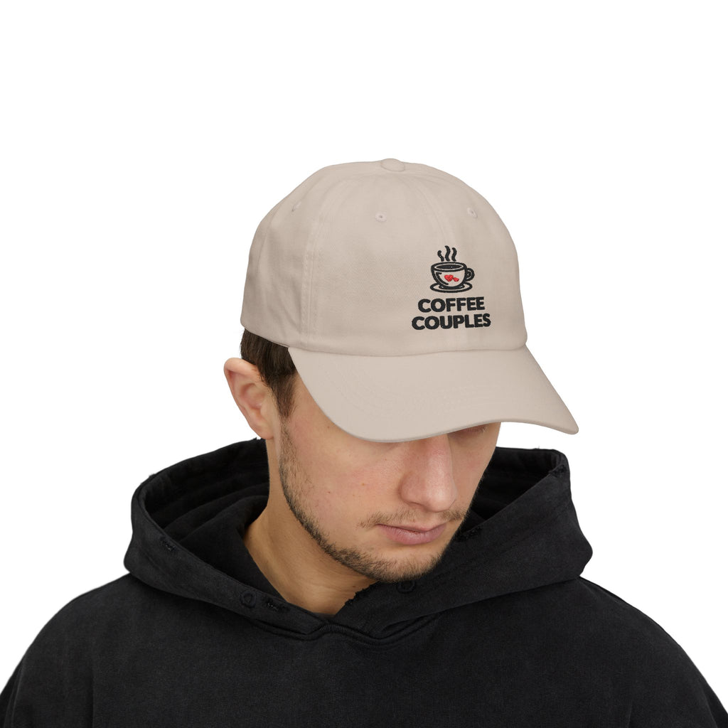 Coffee Couples Dad Cap – Embroidered Coffee Cup Hat for Couples, Cute Matching Gift