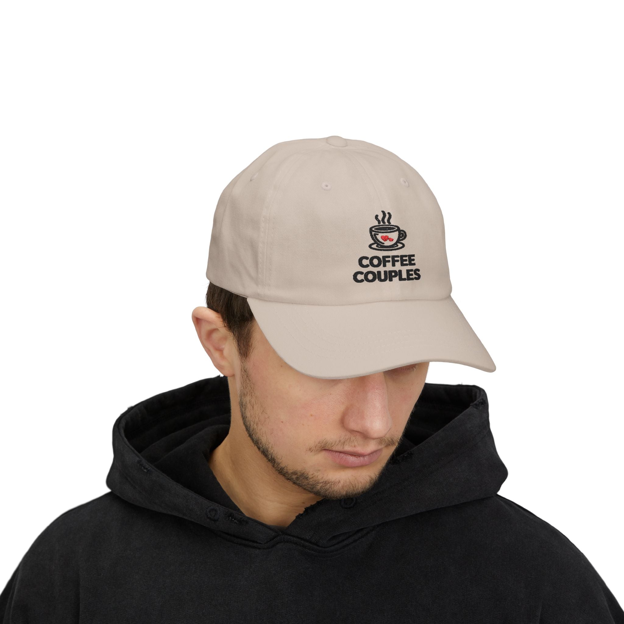 Coffee Couples Dad Cap – Embroidered Coffee Cup Hat for Couples, Cute Matching Gift